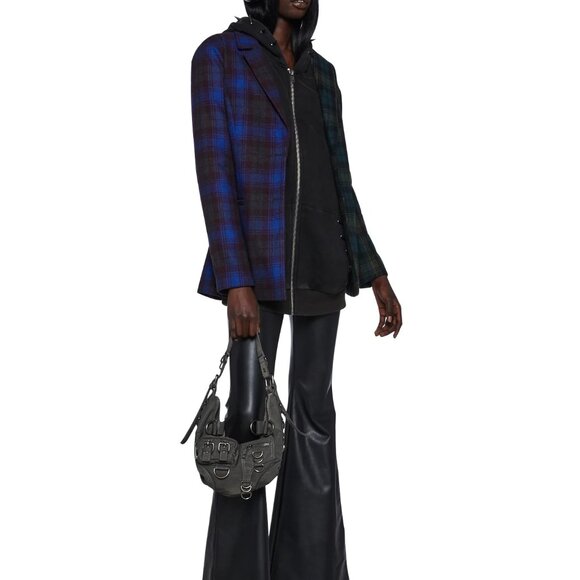 'Calling a Cab' Two-tone Mixmatched Plaid Blazer Jacket - Picture 3 of 5